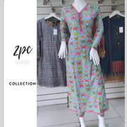 Butterly Dress Linen Peplum Shalwar Kameez Dress SS3311