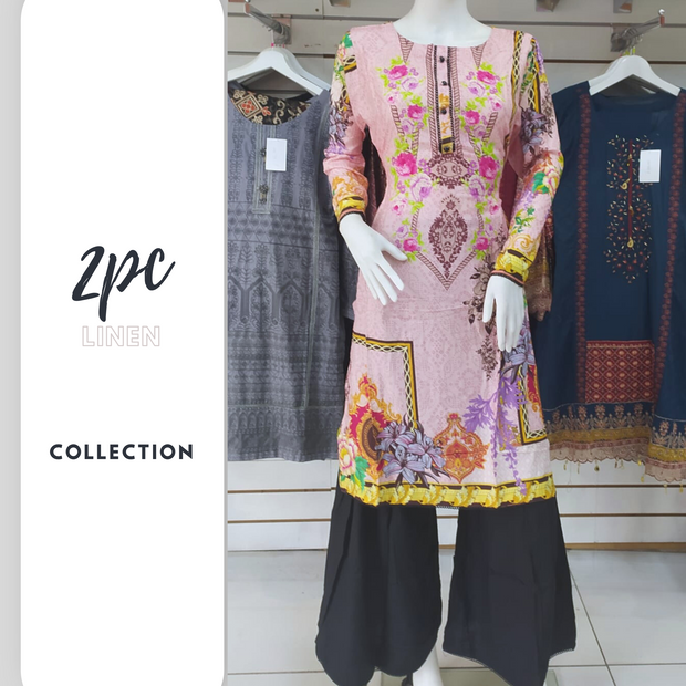Pink Dress Linen Shalwar Kameez Dress SS3310