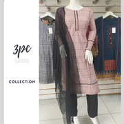 Pink Linen Shalwar Kameez Dress SS3306