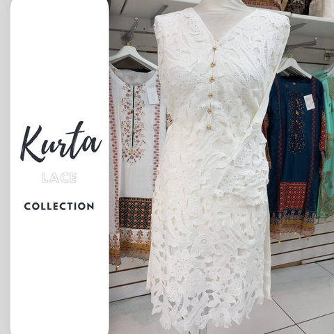 Cream Lace Kurta top SS3324