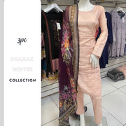 Peach Winter Dhanak Shalwar Kameez Dress SS3377