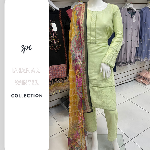 Green Winter Dhanak Shalwar Kameez Dress SS3376