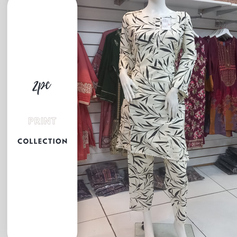 Winter Cream 2PC Shalwar Kameez Dress SS3419