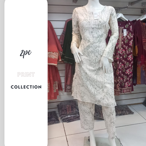Winter Cream 2PC Shalwar Kameez Dress SS3428