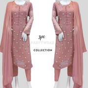 Dusky Pink Designer Gulerana Chiffon Shalwar Kameez SS3443