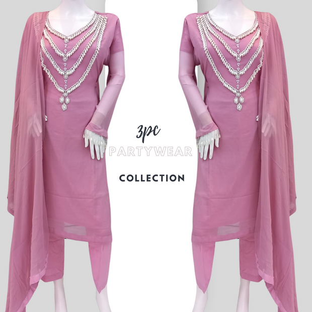 Purple Designer Gulerana Chiffon Shalwar Kameez SS3448