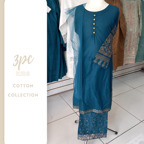 Teal Kids Cotton Shalwar Kameez Ready to wear SS3204