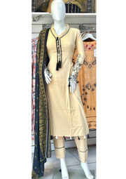 Cream Linen 3PC Shalwar Kameez Ready to wear SS3768