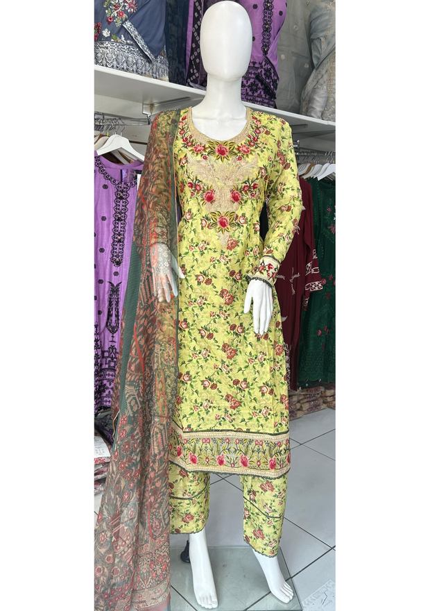 Lawn Yellow  3PC Shalwar Kameez Ready to wear SS3752