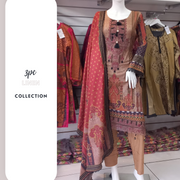 Gold Winter Linen 3PC Shalwar Kameez Dress SS3522