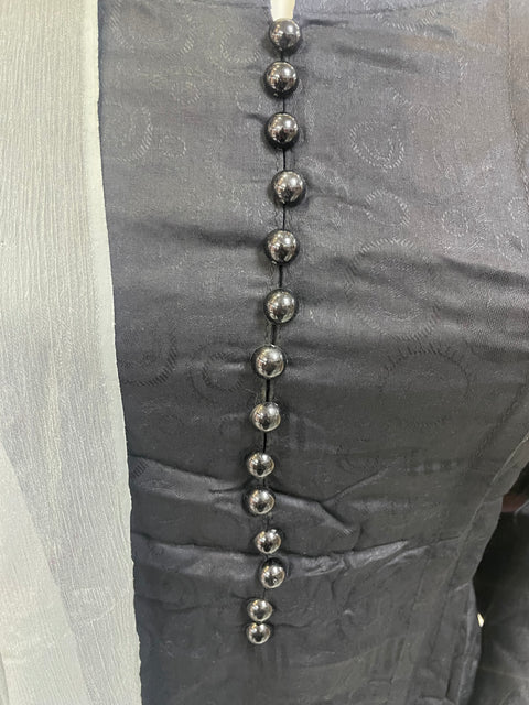 Partywear Black & Grey Winter Dhanak Shalwar Kameez Dress SS3382
