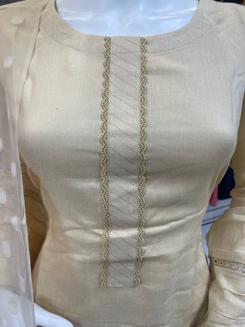 Gold Winter Dhanak Shalwar Kameez Dress SS3374