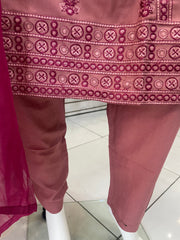 Partywear Pink Winter Dhanak Shalwar Kameez Dress SS3381