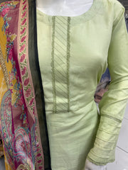 Green Winter Dhanak Shalwar Kameez Dress SS3376