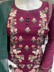 Partywear Plum Winter Dhanak Shalwar Kameez Dress SS3378