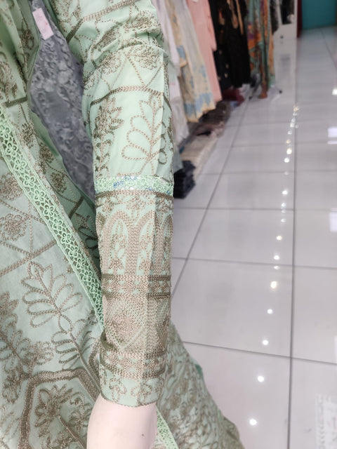 Green Premium Cotton and 3PC Shalwar Kameez Ready to wear SS3148