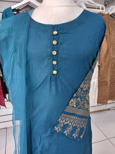 Teal Kids Cotton Shalwar Kameez Ready to wear SS3204