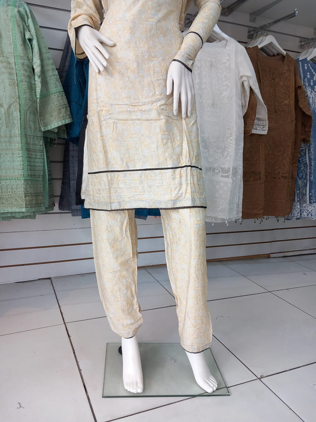 Cream LAWN Shalwar Kameez Dress SS3200