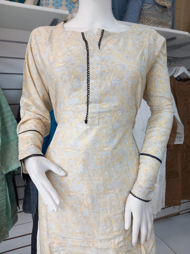 Cream LAWN Shalwar Kameez Dress SS3200