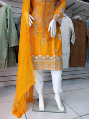 Mustard Premium Cotton 3PC Shalwar Kameez Ready to wear SS3197