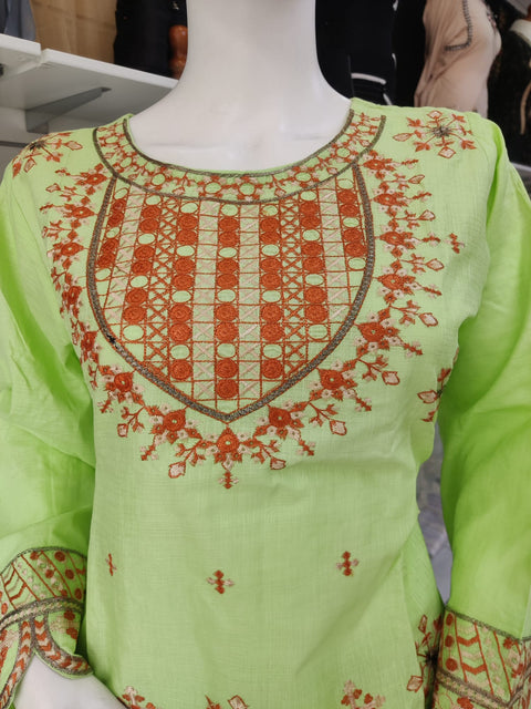 Lime Gulerana Pret Cotton 2PC Shalwar Kameez Ready to wear SS3212