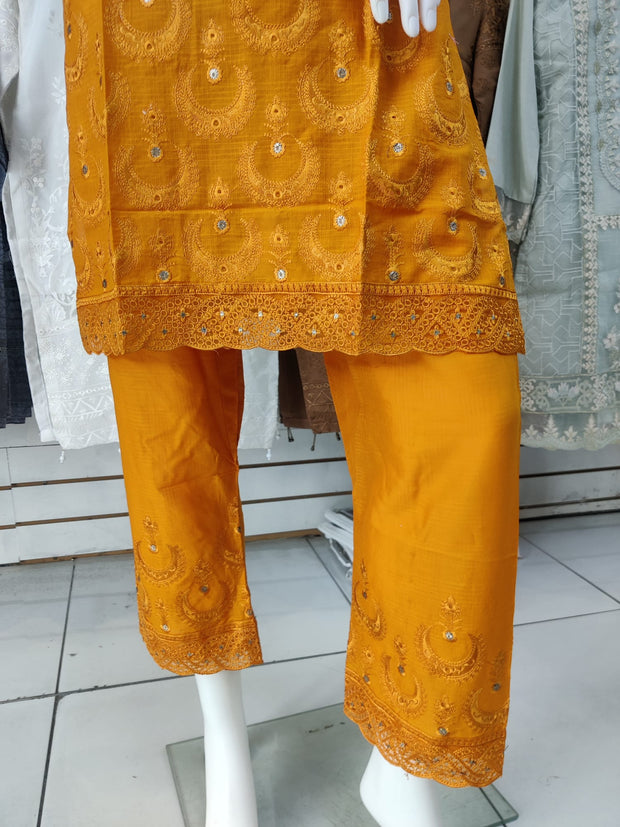 Orange Gulerana Pret Cotton 2PC Shalwar Kameez Ready to wear SS3217