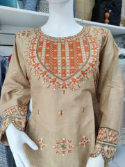 Gold Gulerana Pret Cotton 2PC Shalwar Kameez Ready to wear SS3225