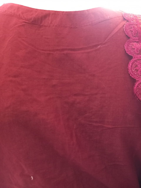 Maroon Premium Cotton and 3PC Shalwar Kameez Ready to wear SS3232