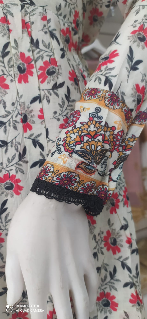 White Linen Shalwar Kameez Dress SS3253