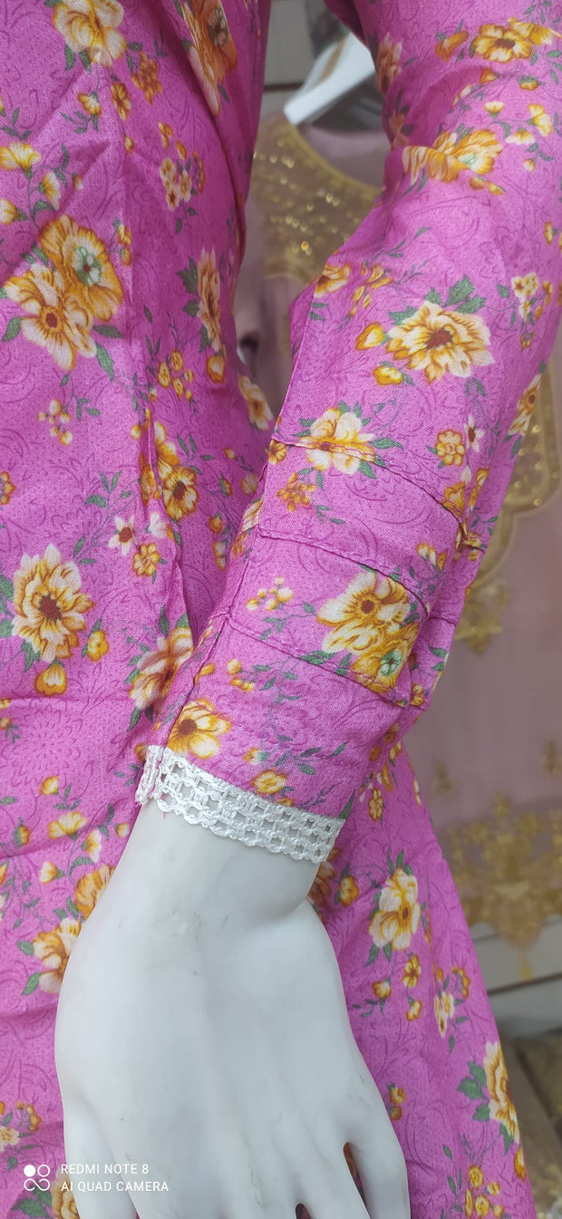 Pink Linen Shalwar Kameez Dress SS3256