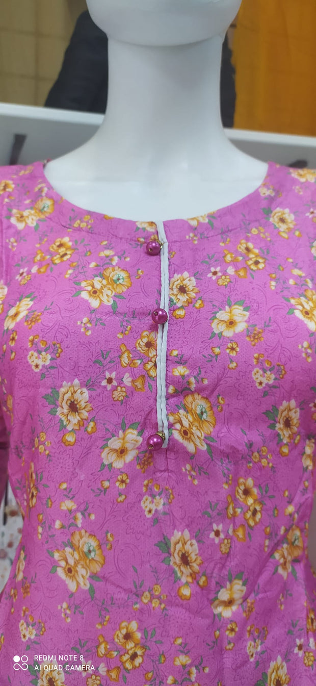 Pink Linen Shalwar Kameez Dress SS3256
