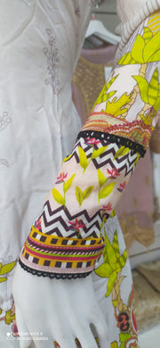 Cream Linen Shalwar Kameez Dress SS3259