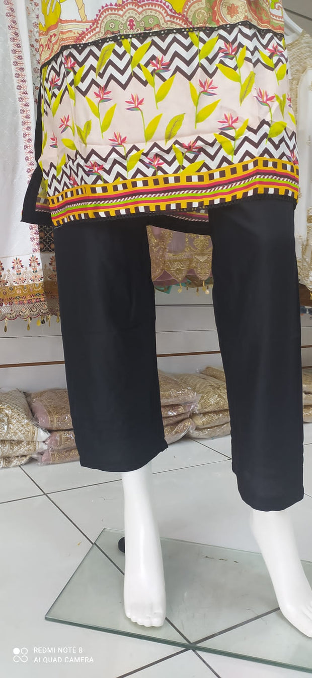 Cream Linen Shalwar Kameez Dress SS3259