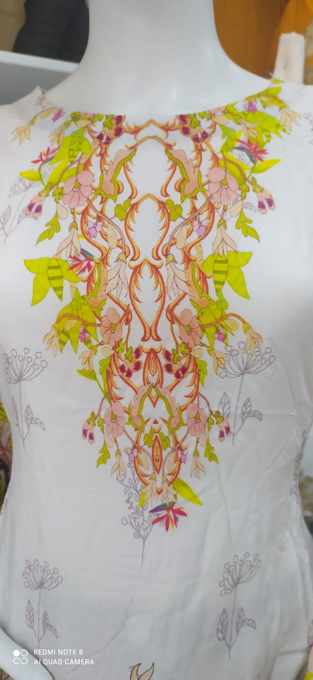 Cream Linen Shalwar Kameez Dress SS3259