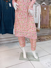 Peach Linen Shalwar Kameez Dress SS3271
