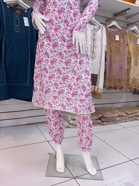 Pink Linen Shalwar Kameez Dress SS3272