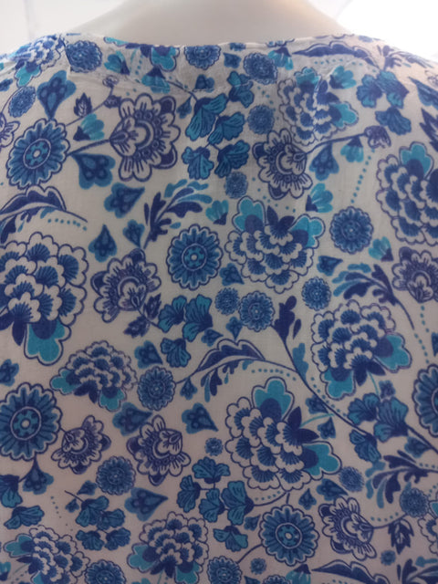 Peplum Dress Blue Linen Shalwar Kameez Dress SS3288