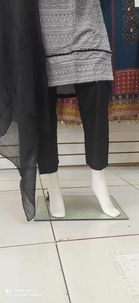 Grey Linen Shalwar Kameez Dress SS3307