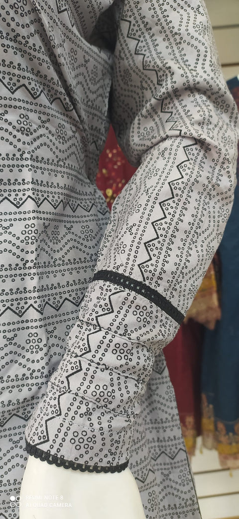 Grey Linen Shalwar Kameez Dress SS3307