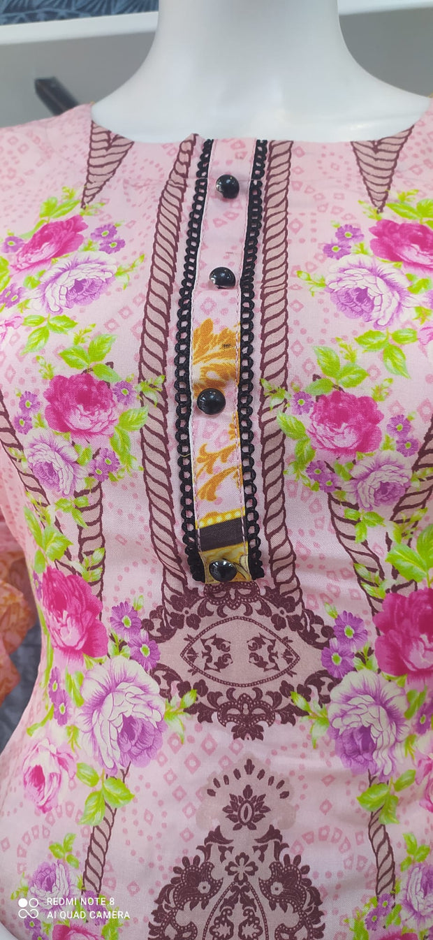 Pink Dress Linen Shalwar Kameez Dress SS3310