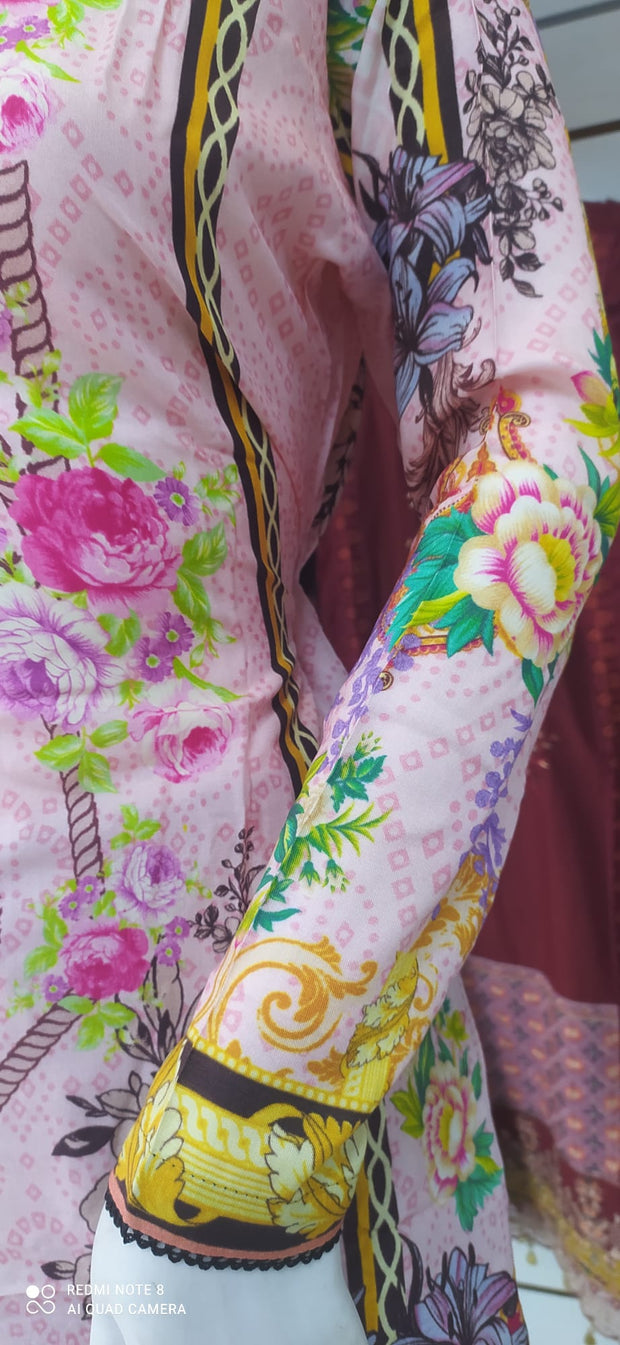 Pink Dress Linen Shalwar Kameez Dress SS3310