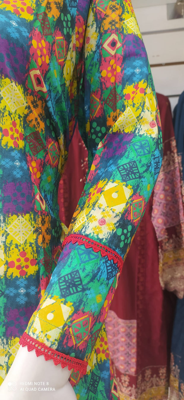 Multi Dress Linen Peplum Shalwar Kameez Dress SS3308
