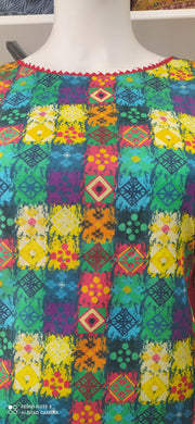 Multi Dress Linen Peplum Shalwar Kameez Dress SS3308