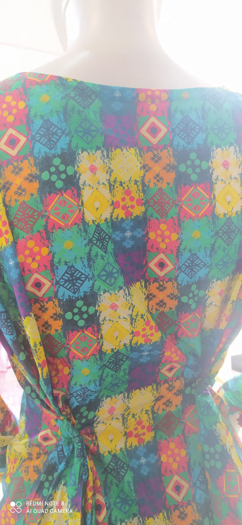 Multi Dress Linen Peplum Shalwar Kameez Dress SS3308