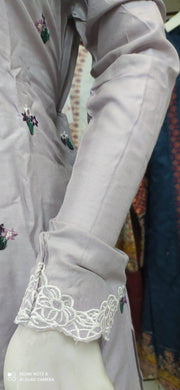 Lilac Linen Shalwar Kameez Dress SS3318