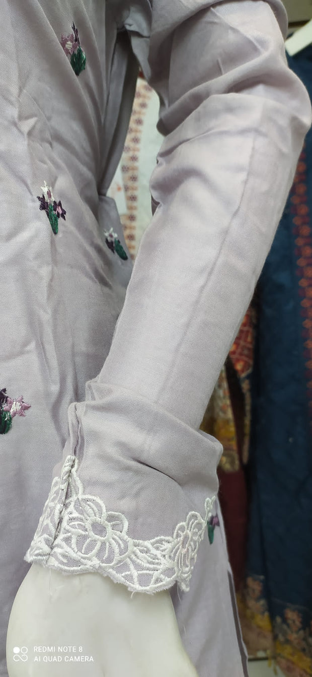 Lilac Linen Shalwar Kameez Dress SS3318