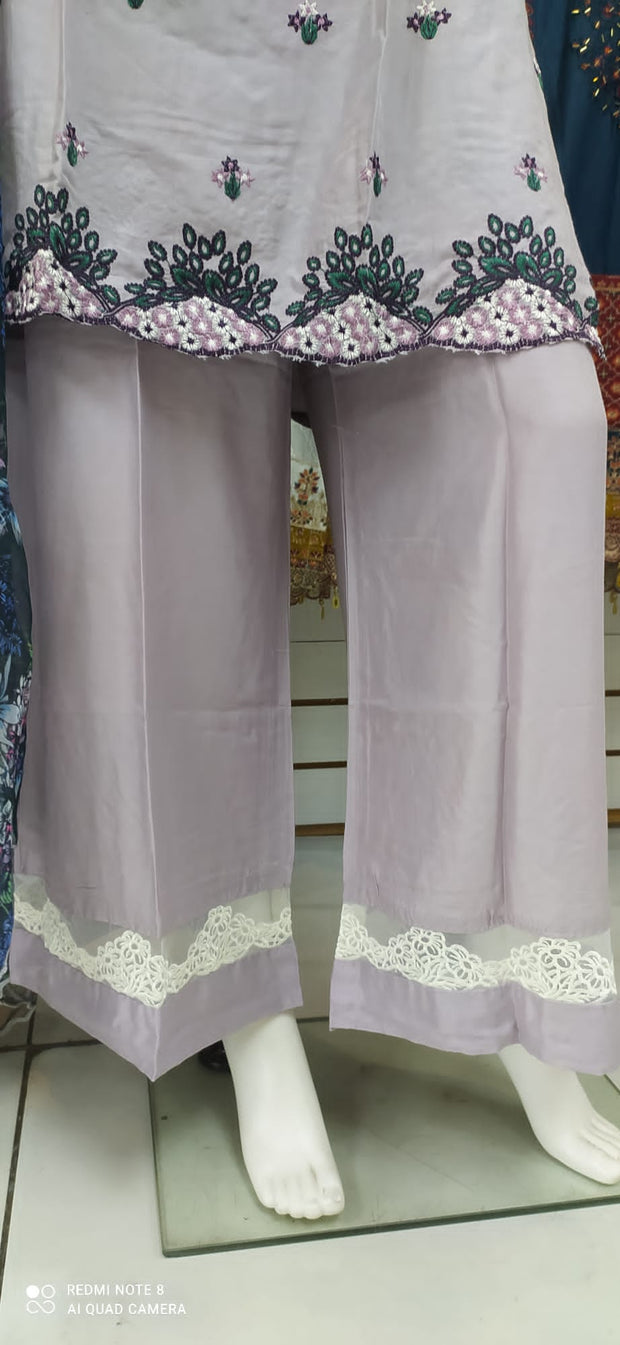 Lilac Linen Shalwar Kameez Dress SS3318