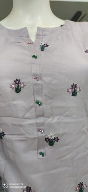 Lilac Linen Shalwar Kameez Dress SS3318