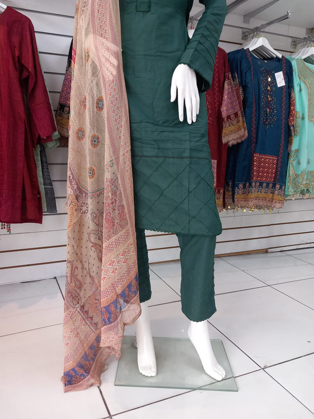Green Viscose Shalwar Kameez Dress SS3333