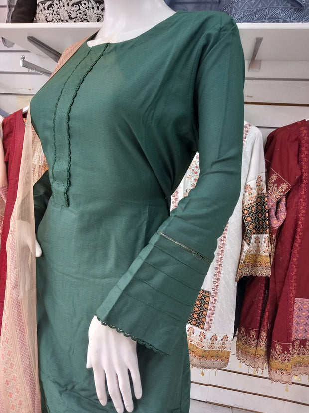 Green Viscose Shalwar Kameez Dress SS3333
